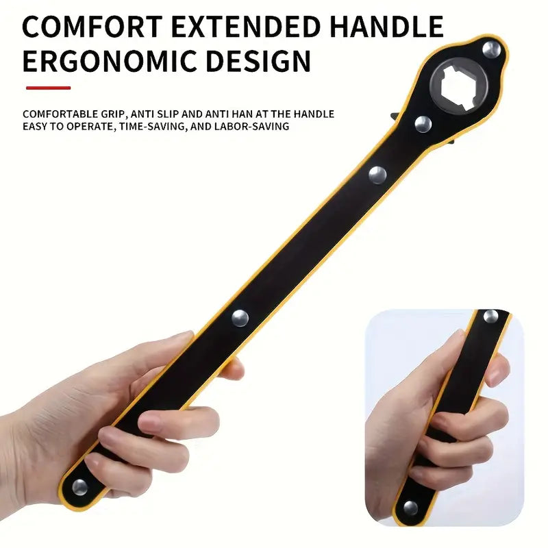 1pc Heavy-Duty Metal Tire Jack Wrench with 360° Rotating Knob🔧