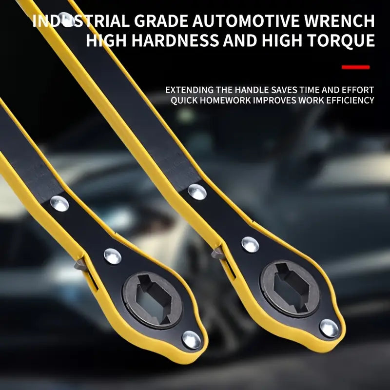 1pc Heavy-Duty Metal Tire Jack Wrench with 360° Rotating Knob🔧